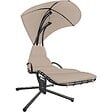 TECTAKE - Fauteuil suspendu Elaria avec pare-soleil et poche latérale beige - vignette