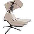 TECTAKE - Fauteuil suspendu Elaria avec pare-soleil et poche latérale beige - vignette