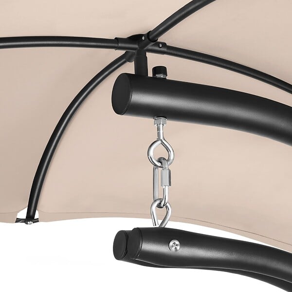 TECTAKE - Fauteuil suspendu Elaria avec pare-soleil et poche latérale beige - large