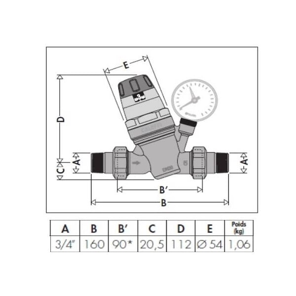THERMADOR - Réducteur 535 à cartouche démontable - Réf. fab. : R53520 Diam. : 20x27 - large