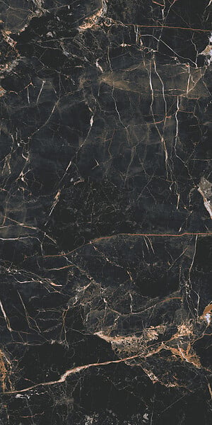 CERAM INDUSTRIE - Carreau grès cérame Marquina Gold - Noir - 59,7x119,7cm - large