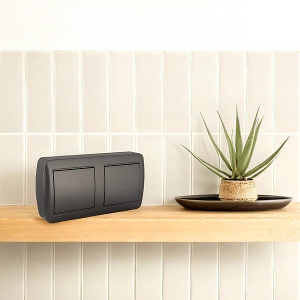 SOLERA - Double Boîte horizontale en saillie - Noir graphite - Solera - large