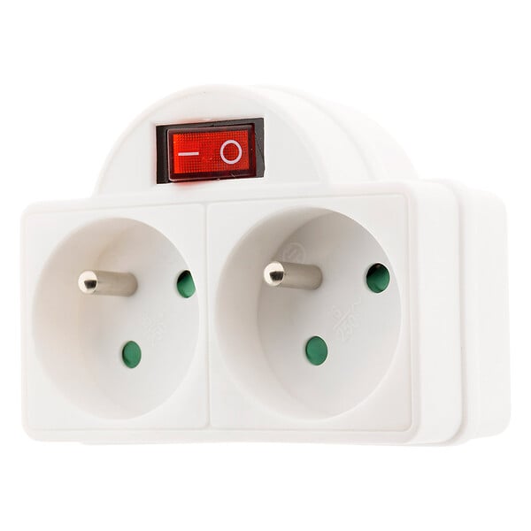 ZENITECH - Multiprise biplite 16A + interrupteur façade - Blanc - Zenitech - large