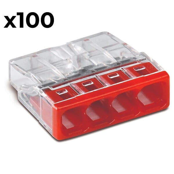 WAGO - Boîte de 100 bornes 4 entrées série 2273 - Wago - large