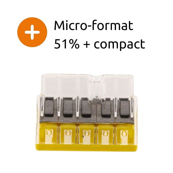 WAGO - Mini borne S2273 avec 5 entrées et conducteurs 2,5mm² - Wago - large