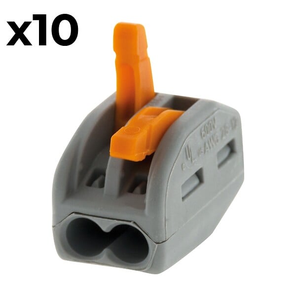 WAGO - Sachet de 10 bornes 2 entrées série 222 - Wago - large