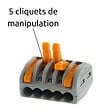 WAGO - Borne rapide automatique à cliquet S222 - 5 entrées - Wago - vignette