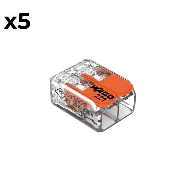 WAGO - Sachet de 5 bornes 2 entrées S221 - Wago - large