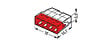 WAGO - Lot de 100 bornes WAGO 2273 - 4 x 0,5 à 2,5mm² Transp. / Rouge - vignette