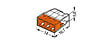 WAGO - Lot de 100 bornes WAGO 2273 - 3 x 0,5 à 2,5mm² Transp. / Orange - vignette