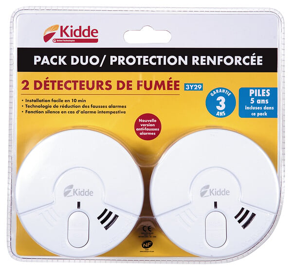 KIDDE - Pack 2 détecteurs de fumée 3Y29 + 1 monoxyde de carbone - Kidde - large