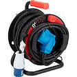 PROTEC - Enrouleur Schuko/CEE P17 20m - Noir/Bleu - Protec - vignette