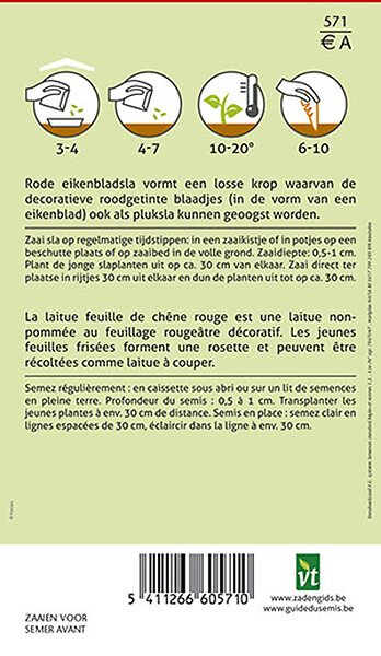 ARBORIX - Laitue Red Salad Bowl - Ca. 2 gr (Livraison Gratuite) - large