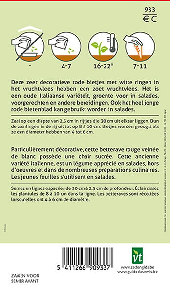 ARBORIX - Betterave Rouge Chioggia - Ca. 3 gr (Livraison Gratuite) - large