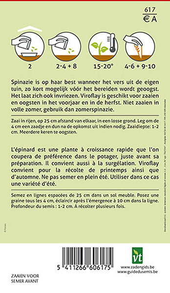 ARBORIX - Épinard Viroflay - Ca. 14 gr (Livraison Gratuite) - large