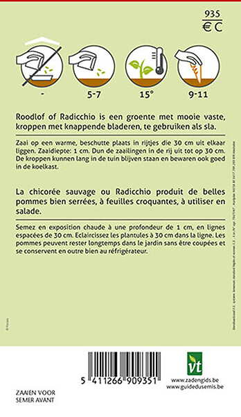 ARBORIX - Chicorée Rossa Di Verona - Ca. 1 gr (Livraison Gratuite) - large