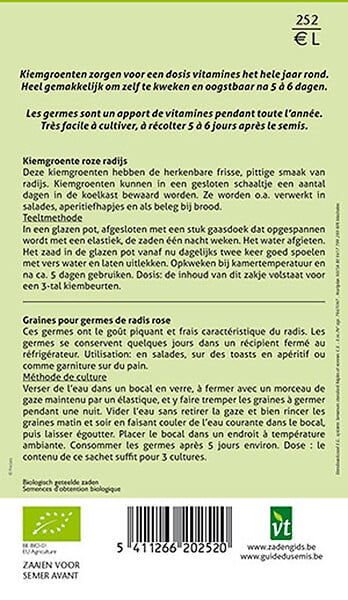ARBORIX - Graines Pour Germes Radis Rose - Ca. 16 gr (Livraison Gratuite) - large