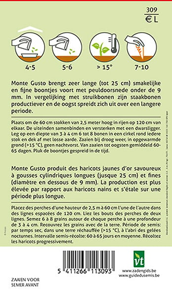 ARBORIX - Haricots à Rames Monte Gusto - Ca. 25 gr (Livraison Gratuite) - large