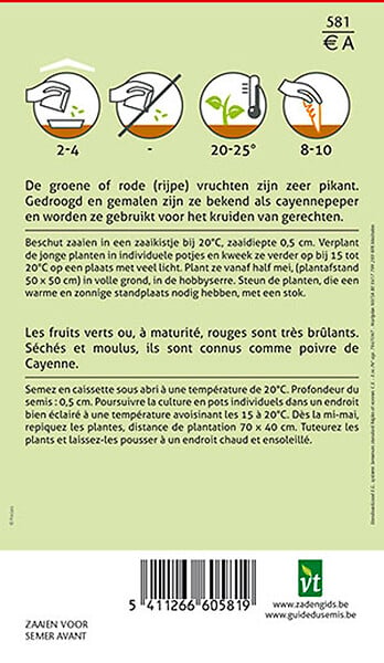 ARBORIX - Piment D'Espagne Rouge Long - Ca. 1 gr (Livraison Gratuite) - large