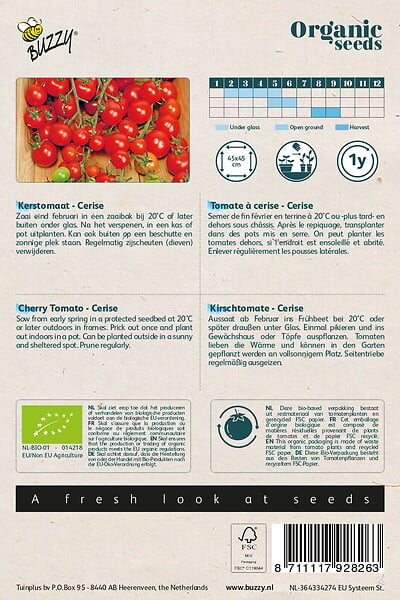 ARBORIX - Buzzy Organic Tomate à cerise Semences - Ca. 0,1 gr (Livraison Gratuite) - large