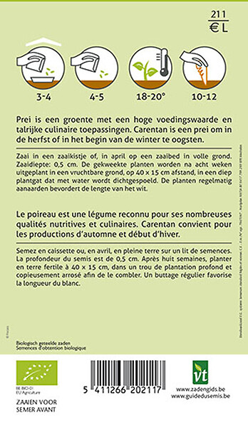 ARBORIX - Bio Poireau Carentan - Ca. 3 gr (Livraison Gratuite) - large