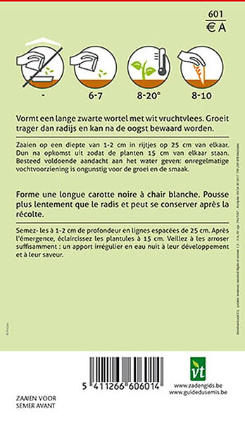 ARBORIX - Radis Noir Gros Long D'Hiver - Ca. 8 gr (Livraison Gratuite) - large