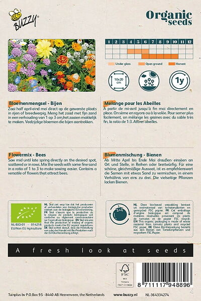 ARBORIX - Buzzy Organic Fleurmélange Abeilles- Bio Semences - Ca. 2 gr (Livraison Gratuite) - large