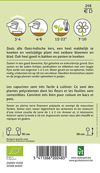 ARBORIX - Bio Capucine Naine - Ca. 3 gr (Livraison Gratuite) - large
