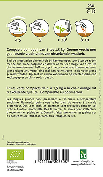 ARBORIX - Bio Potiron Vert Hokkaido - Ca. 2.5 gr (Livraison Gratuite) - large