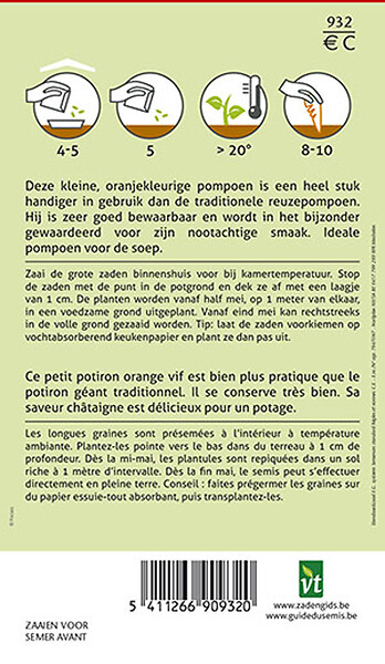 ARBORIX - Potimarron Uchiki Kuri - Ca. 3 gr (Livraison Gratuite) - large