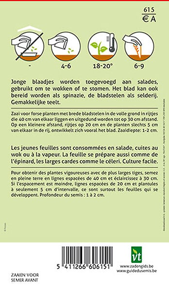 ARBORIX - Poirée Verte à Carde Blanche - Ca. 4 gr (Livraison Gratuite) - large