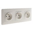 ZENITECH - Lot de 10 triples prises précâblées 2P+T 16A - blanc - Zenitech - vignette