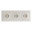 ZENITECH - Lot de 10 triples prises précâblées 2P+T 16A - blanc - Zenitech - vignette