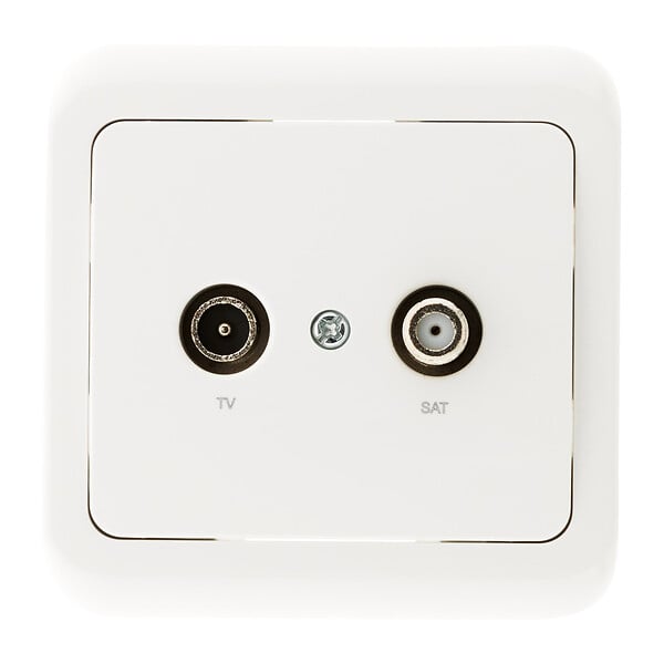 ZENITECH - Prise TV radio encastrée IP20 - Blanc - Zenitech - large