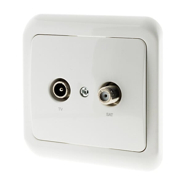 ZENITECH - Prise TV radio encastrée IP20 - Blanc - Zenitech - large