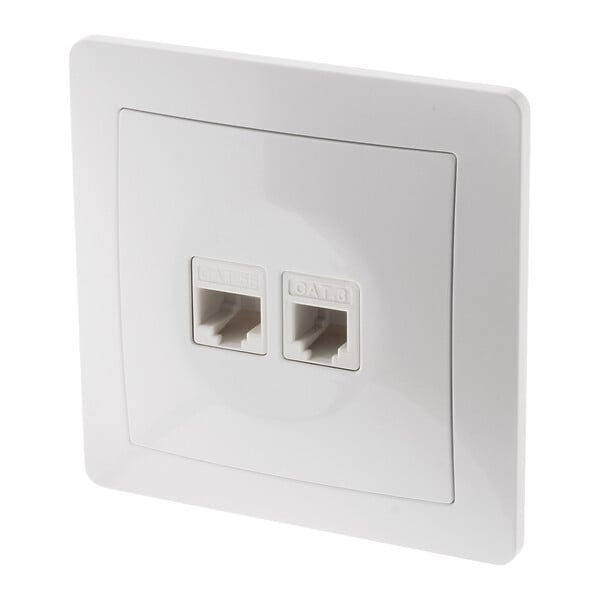 ZENITECH - Prise téléphone RJ11+RJ45 encastrable - Blanc - Orys - Zenitech - large