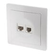 ZENITECH - Prise téléphone RJ11+RJ45 encastrable - Blanc - Orys - Zenitech - vignette