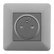 ZENITECH - Lot de 5 prises Artezo affleurantes 2P+T 16A  titanium - Zenitech - vignette