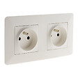 ZENITECH - Lot de 10 doubles prises précâblées 2P+T 16A - blanc - Zenitech - vignette
