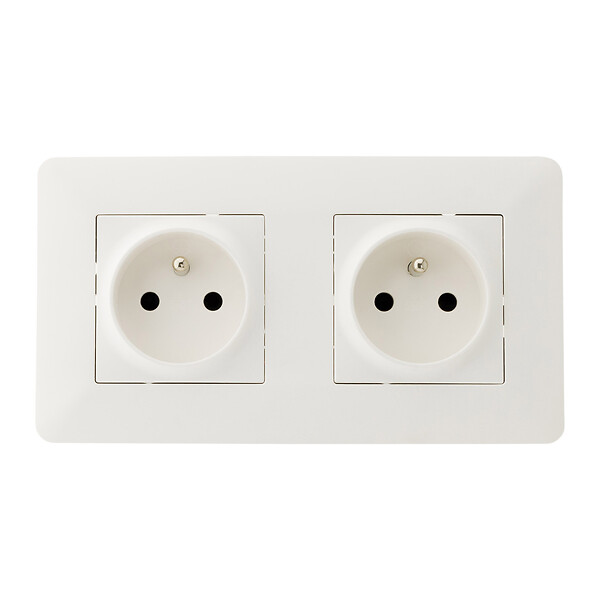 ZENITECH - Lot de 10 doubles prises précâblées 2P+T 16A - blanc - Zenitech - large
