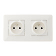 ZENITECH - Lot de 10 doubles prises précâblées 2P+T 16A - blanc - Zenitech - vignette