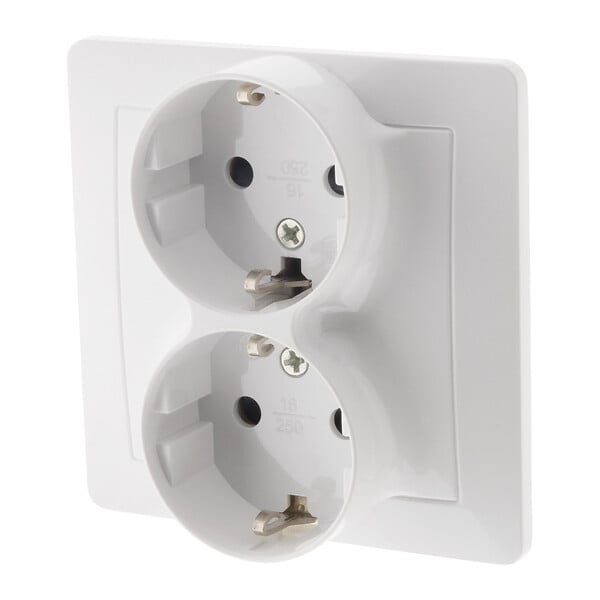 ZENITECH - Double prise encastrée Schuko - Blanc - Orys - Zenitech - large