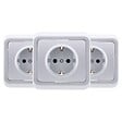 ZENITECH - Lot de 3 prises encastrées Schuko 16A - Gris - Antaria - Zenitech - vignette