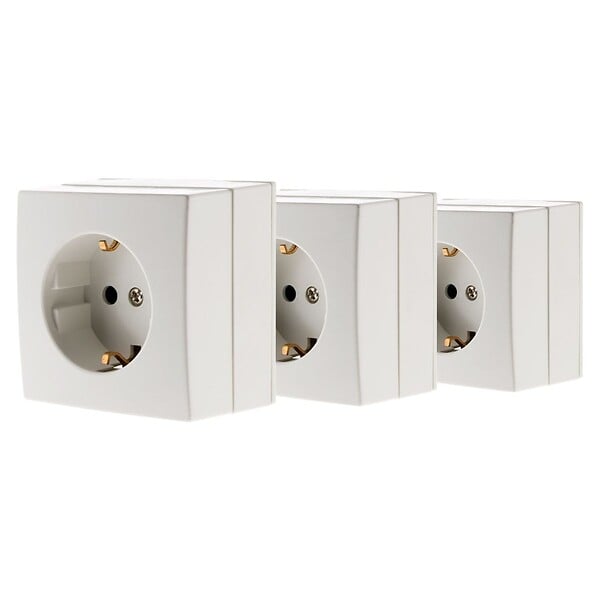 ZENITECH - Lot de 3 prises Schuko saillie 16A Bel'Vue - Blanc - Zenitech - large
