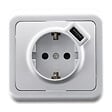 ZENITECH - Prise encastrée Schuko 16A + USB A - Gris - Antaria - Zenitech - vignette