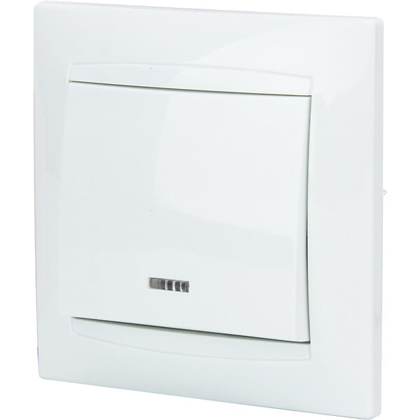 ZENITECH - Va et vient encastré Zyna + voyant - Blanc Zenitech - large