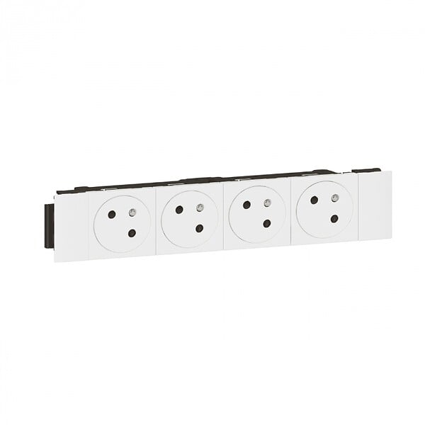 LEGRAND - Prise 4x 2P+T 16A pour goulotte 8 modules - Mosaic - blanc - Legrand - large
