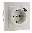 ZENITECH - Prise encastrable Schuko 16A + USB - Kalya - Blanc - Zenitech - vignette
