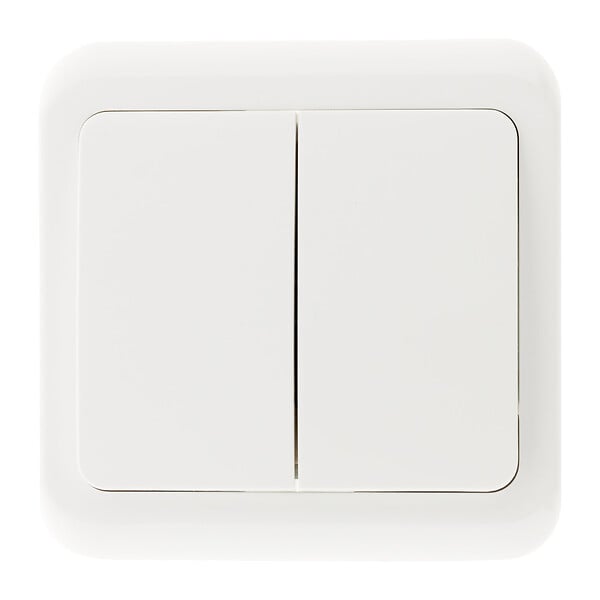 ZENITECH - Interrupteur double encastré Antaria - Blanc - Zenitech - large