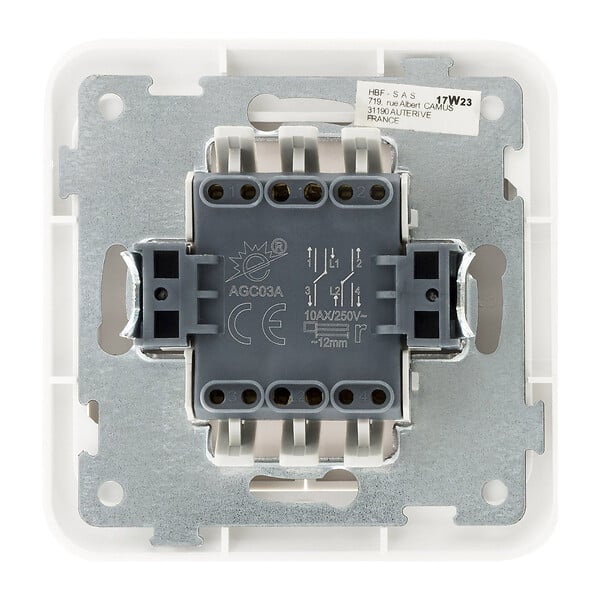 ZENITECH - Interrupteur double encastré Antaria - Blanc - Zenitech - large